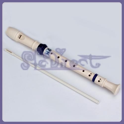 Soprano Descant Recorder 8 hole Beige Cleaning rod NEW  