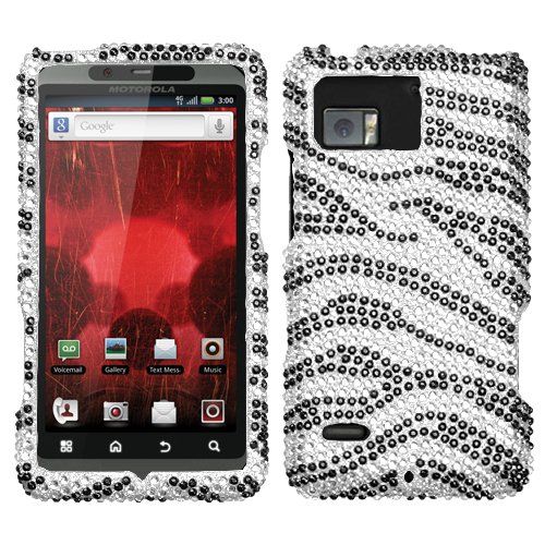 Zebra Bling Hard Case Accessory Cover For Motorola Droid Bionic Xt875 