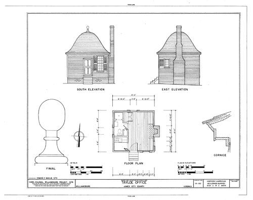 Williamsburg Colonial Brick Cottage   Detailed Plans  