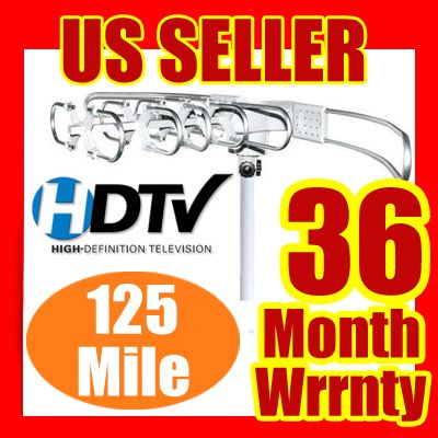 HDTV DTV Outdoor Rotating Digital Antenna Kit Remote TV  