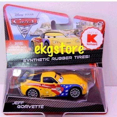 Disney Pixar Cars 2 KMART Day 7 Jeff Gorvette Rubber Tires  