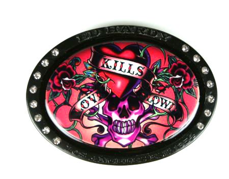 Ed Hardy Womens LOVE KILLS 3 pc GIFT Belt Cuff Buckle  