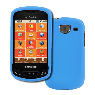 EMPIRE Light Blue Hard Rubberized Case Cover for Samsung Brightside 