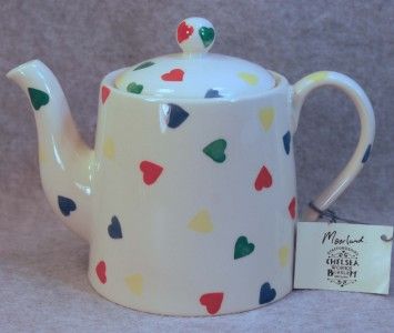 MOORLAND CHELSEA WORKS BURSLEM HEARTS TEAPOT NEW w/TAG  