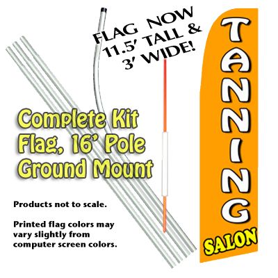 TANNING Salon 15 ft Swooper/Feather Flag Ad Banner Kit  