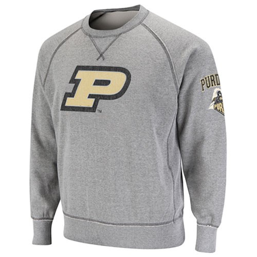 Purdue Boilermakers Ash Outlaw Crew Sweatshirt 883720287407  