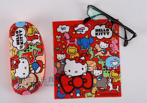   HELLO KITTY EYE GLASSES SUNGLASSES (L) SIZE CASE W CLOTH 5353 4  