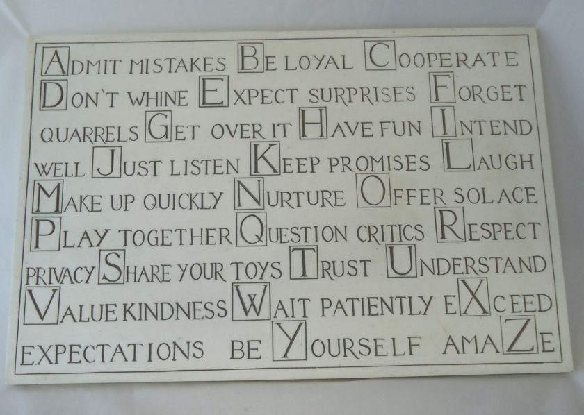 ABCs of Friendship Marble Finish Plaque   Large  