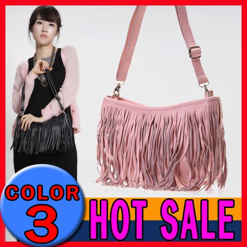   Fringe Handbags Satchel Bag Baguette Bag Genuine Leather Shoulder Bag