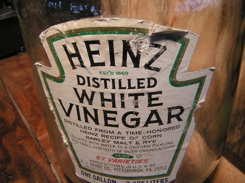 Old Heinz Vinegar Bottle Glass JUG Handle Label  