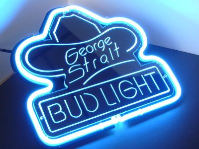 George Strait B ud Light Bar Beer 3d Neon Light Sign