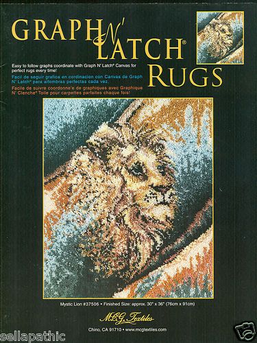 Graph Latch Hook Rug Color Chart ONLY Lion Teals Cotta  