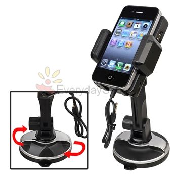 FM Transmitter Car Charger Windshield Mount Holder For HTC Thunderbolt