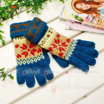   girl lady warm soft snow weave winter gloves 6 colors gift  