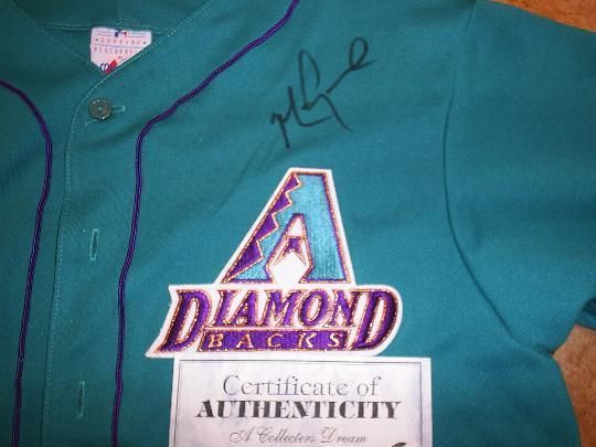   GRACE ARIZONA DIAMONDBACKS TURQUISE JERSEY PROOF + COA SIZE LG  