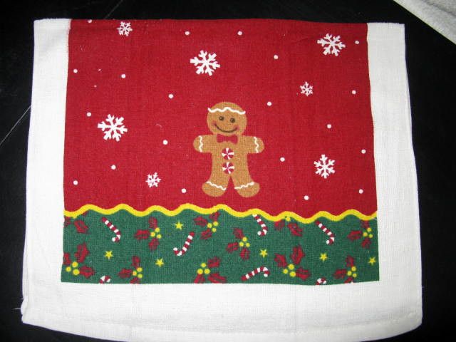 GINGERBREAD MAN KITCHEN TOWEL 25 X 15 100% COTTON  