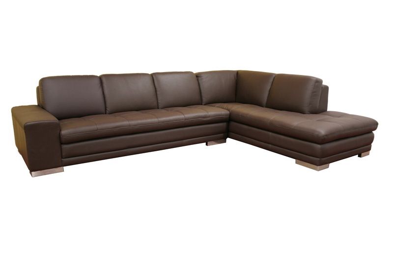 CALISTA dark brown LEATHER modern SECTIONAL SOFA  