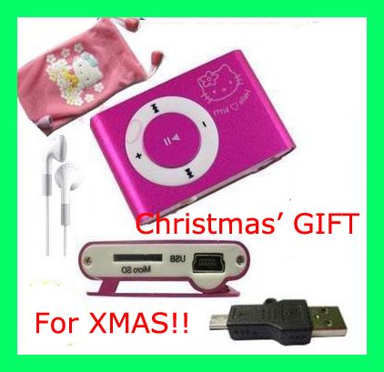 Hello Kitty Clip Mini  Player Pink Support Micro SD/TF card NEW 