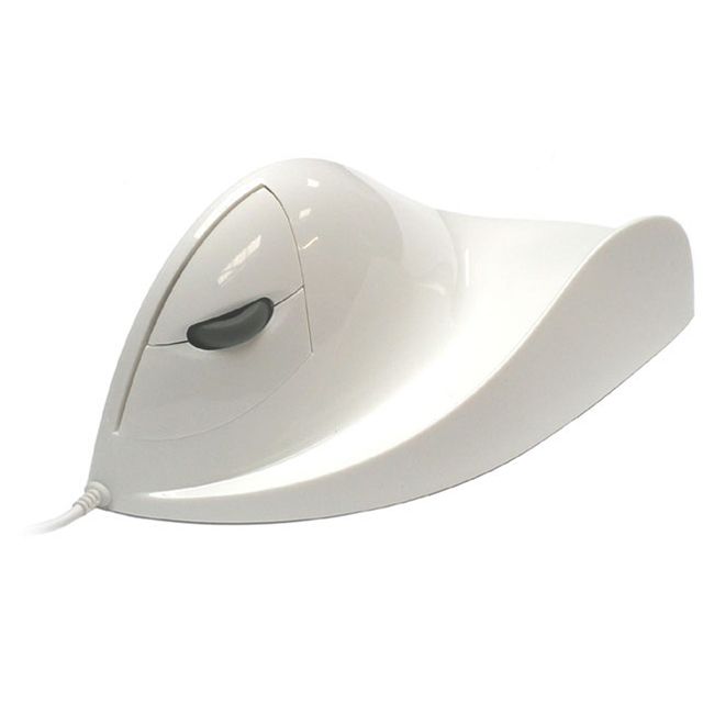   AirO2Bic Ergonomic Vertical Left Handed Hand Mouse in White  