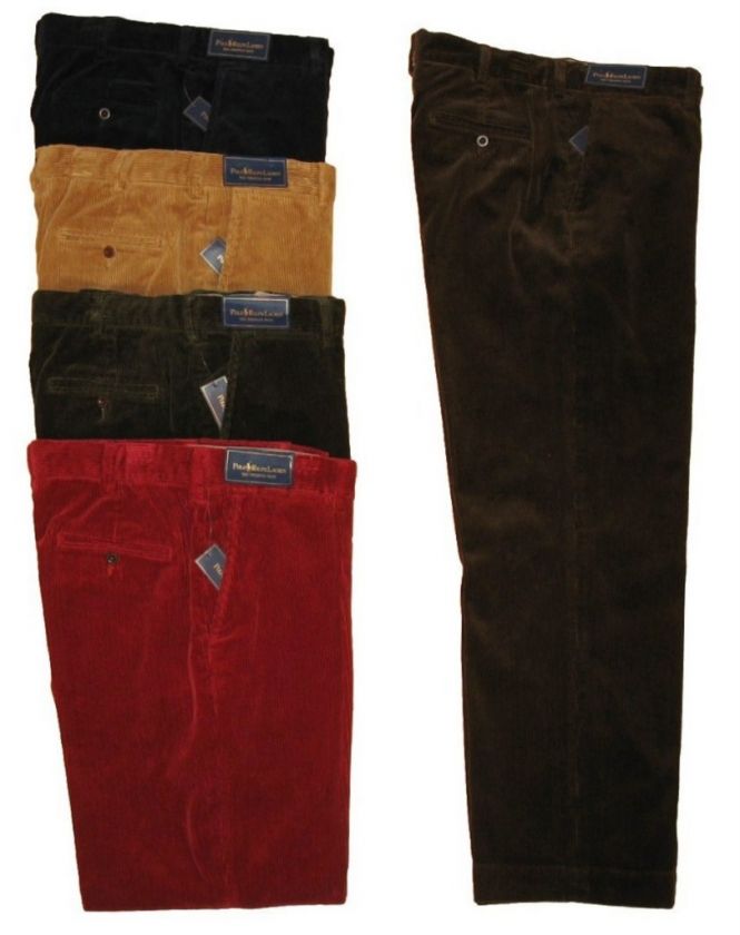 POLO RALPH LAUREN MENS FLAT CORDUROY PRESTON PANTS  