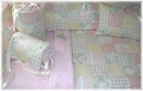 Pink Nursery Rhyme Moon chenille baby quilt bedding set  