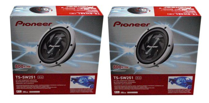 PAIR PIONEER TS SW251 10 SLIM MOUNT 1600W SUBWOOFERS  