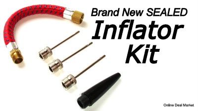 Inflator Kit For Air Pump NEEDLES HOSE SPORTS BALL BIKE  