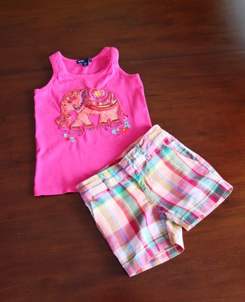 EUC Gap Marrakesh Elephant Tank XS (4 5) & Ralph Lauren Shorts 4/4T 