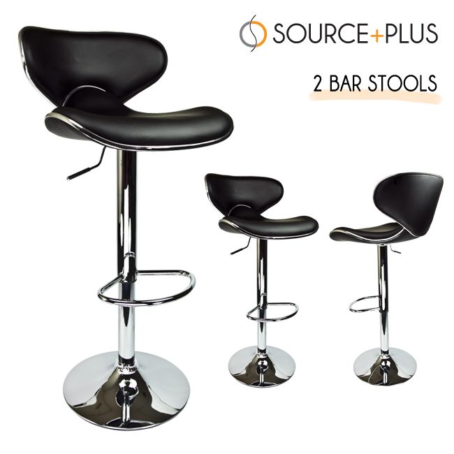 Swivel Black Elegant PU Leather Modern Adjustable Hydraulic Bar 