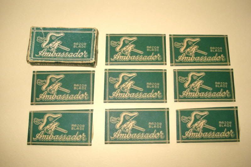 Vintage Germany Shaving Razor Blades AMBASSADOR   Box  