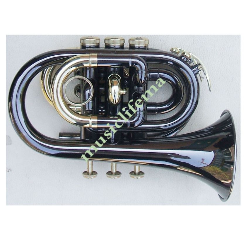 New Black Coloured MONEL PISTON POCKET MINI Bb TRUMPET  