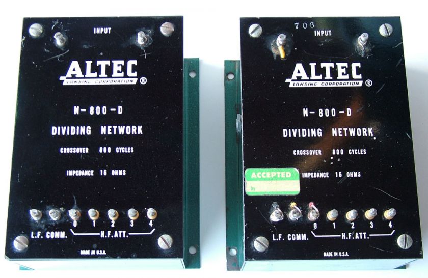 Pair Altec N 800 D Speaker Crossover Vintage 16 ohm 3 Day Auction 