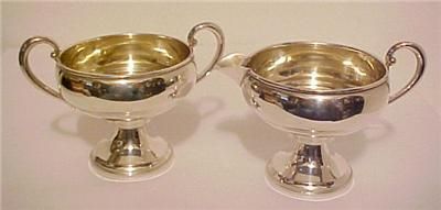 GREAT REVERE STERLING SILVERSMITHS CREAMER & SUGAR BOWL  