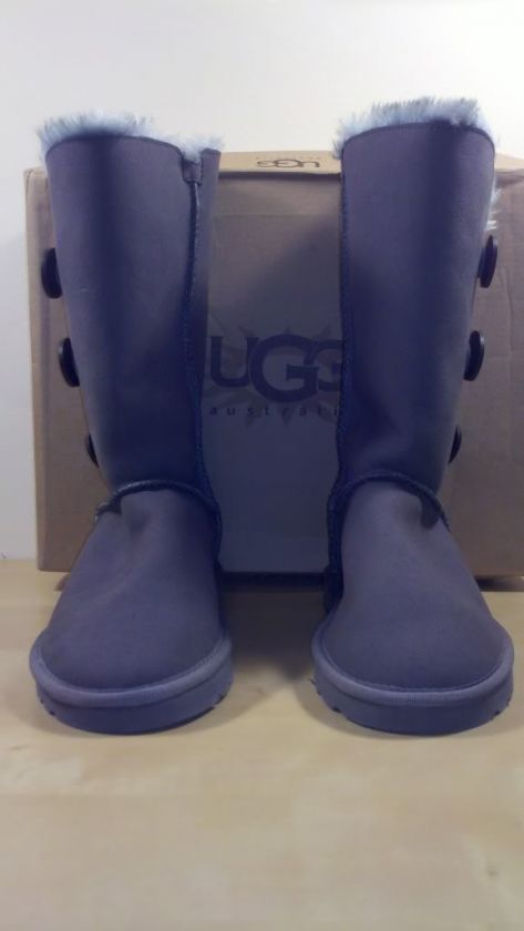   Ugg Classic Tall Grey Boots 6 1873 BAILEY TRIPLE BUTTON UGGS NEW