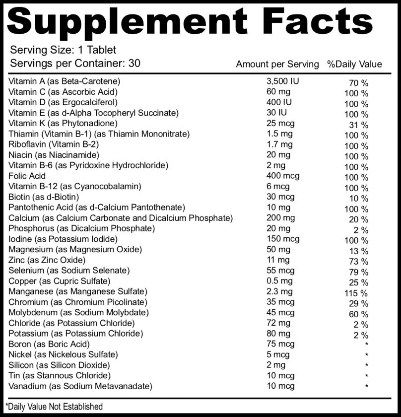 MENS MEGA EXTREME Multi Vitamin athlete sport nutrition 608819355610 