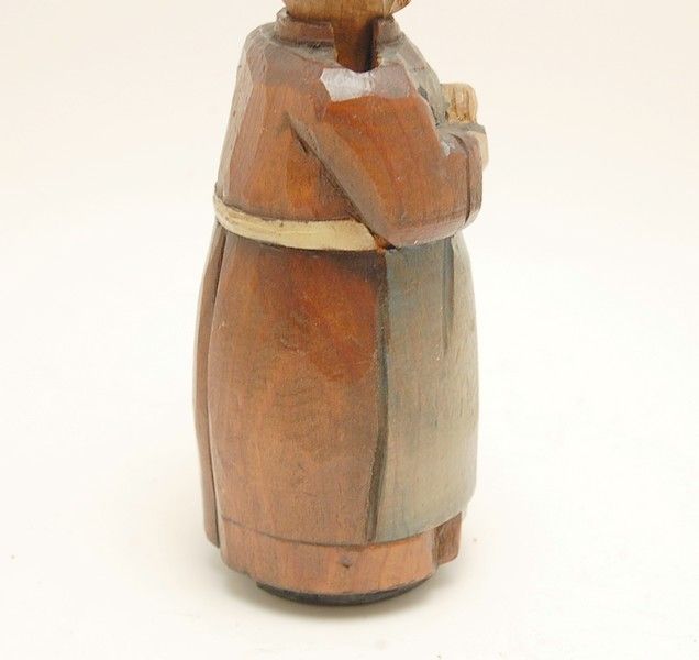 Vintage ANRI Hand Carved FRIAR Wood BOTTLE OPENER Figural 6 tall 